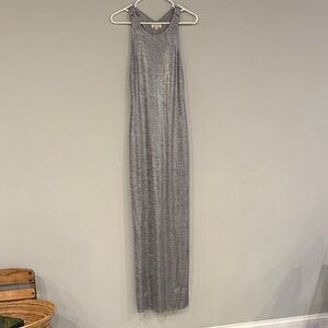 Silence + Noise Metallic Silver Maxi Dress.  A deal!